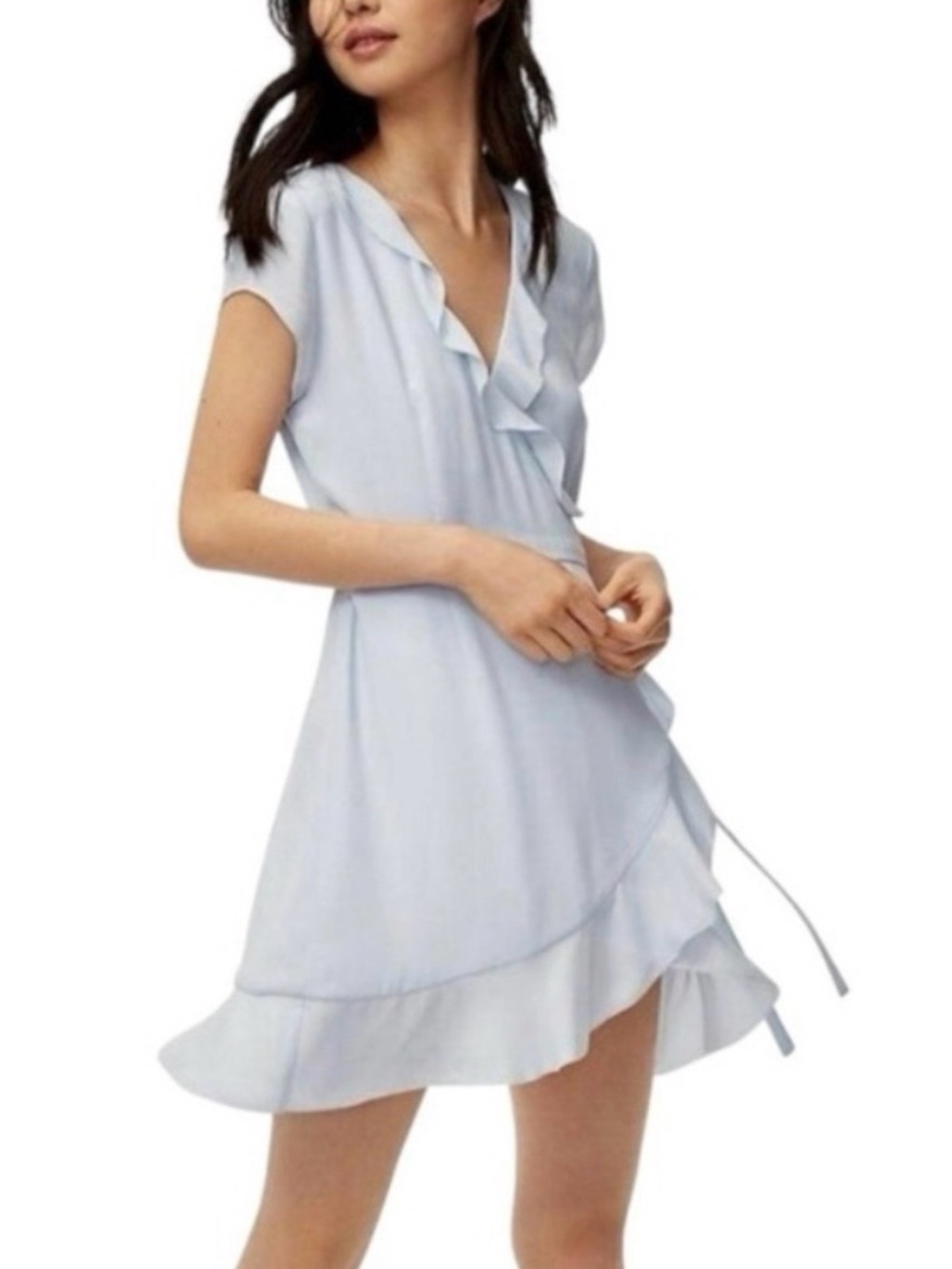 Sunday Best Light Blue Ruffle Mini Dress